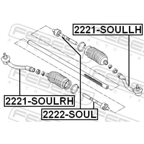 Axiálny čap tiahla riadenia 2222-SOUL /FEBEST/ - obr. 1
