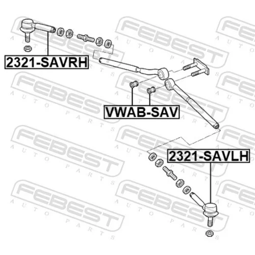 Hlava/čap spojovacej tyče riadenia 2321-SAVLH /FEBEST/ - obr. 1