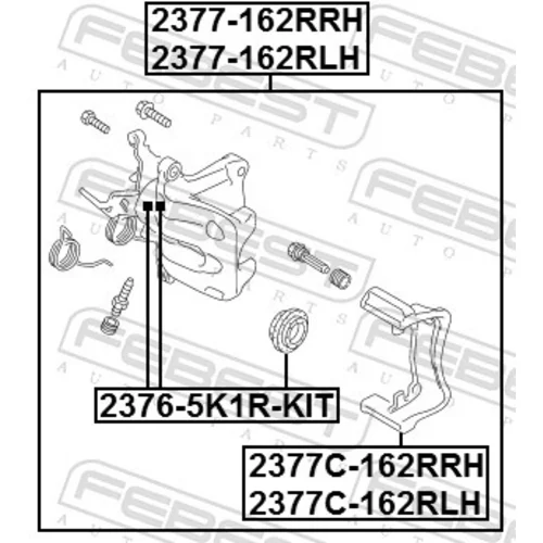 Sada držiakov brzd. strmeňov 2377C-162RLH /FEBEST/ - obr. 1