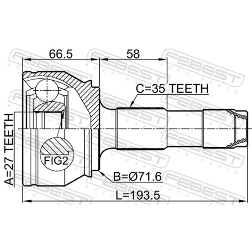 Sada kĺbov hnacieho hriadeľa 2510-BOX3TD /FEBEST/ - obr. 1