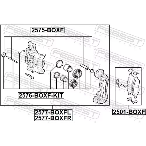 Opravná sada brzdového strmeňa 2576-BOXF-KIT /FEBEST/ - obr. 1