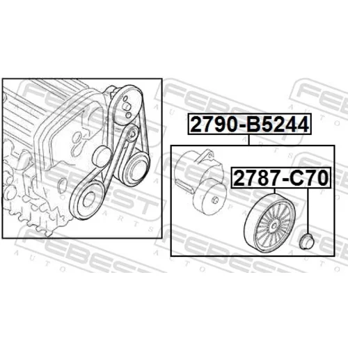 Napinák rebrovaného klinového remeňa 2790-B5244 /FEBEST/ - obr. 1