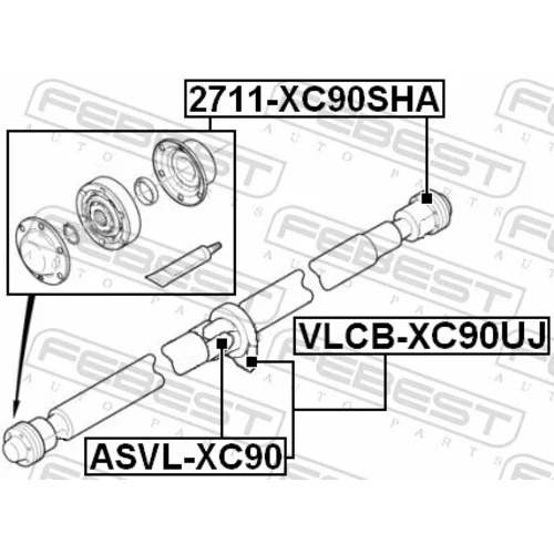 Kĺbový hriadeľ ASVL-XC90 /FEBEST/ - obr. 1