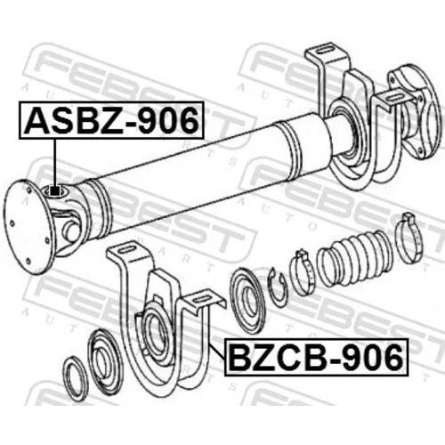 Stredové ložisko kĺbového hriadeľa BZCB-906 /FEBEST/ - obr. 1
