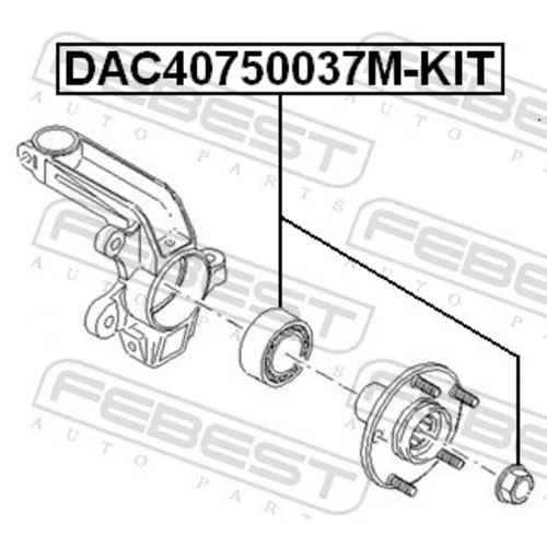 Ložisko kolesa DAC40750037M-KIT /FEBEST/ - obr. 1