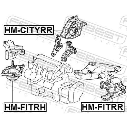 Uloženie motora HM-CITYRR /FEBEST/ - obr. 1