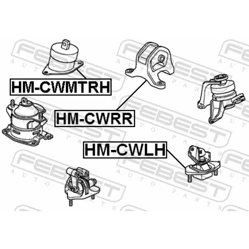 Uloženie motora HM-CWRR /FEBEST/ - obr. 1