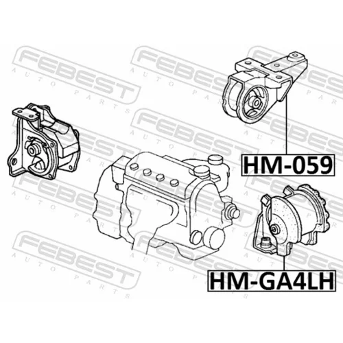 Uloženie motora HM-GA4LH /FEBEST/ - obr. 1