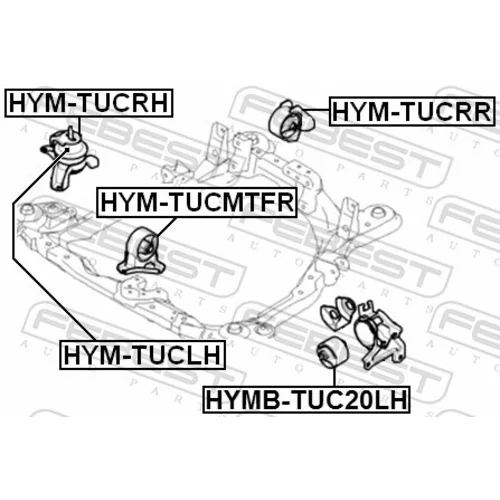 Uloženie motora HYM-TUCMTFR /FEBEST/ - obr. 1