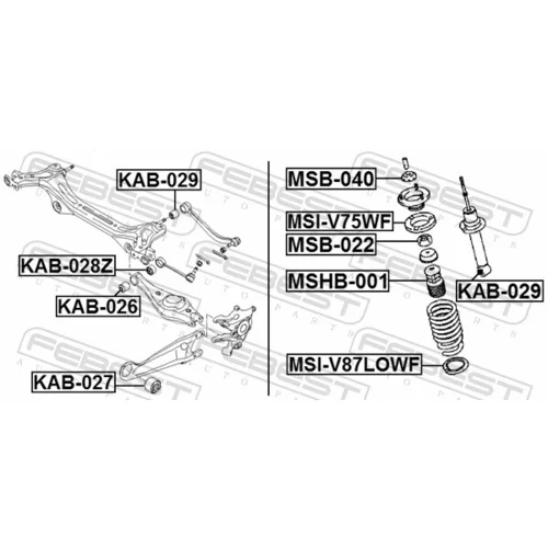 Uloženie riadenia KAB-029 /FEBEST/ - obr. 1