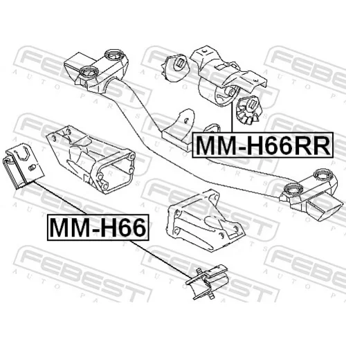 Uloženie motora MM-H66RR /FEBEST/ - obr. 1
