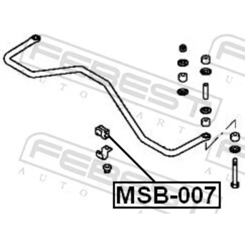 Uloženie priečneho stabilizátora MSB-007 /FEBEST/ - obr. 1