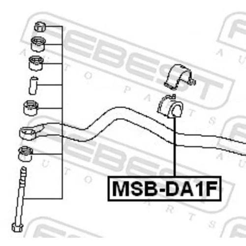 Uloženie priečneho stabilizátora MSB-DA1F /FEBEST/ - obr. 1