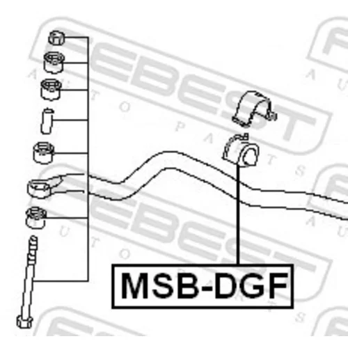 Uloženie priečneho stabilizátora MSB-DGF /FEBEST/ - obr. 1