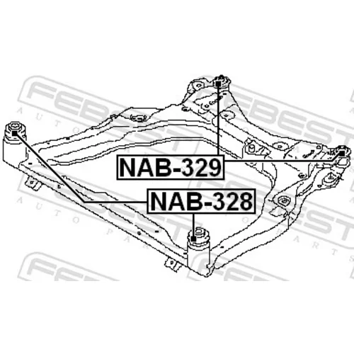 Uloženie tela nápravy NAB-329 /FEBEST/ - obr. 1