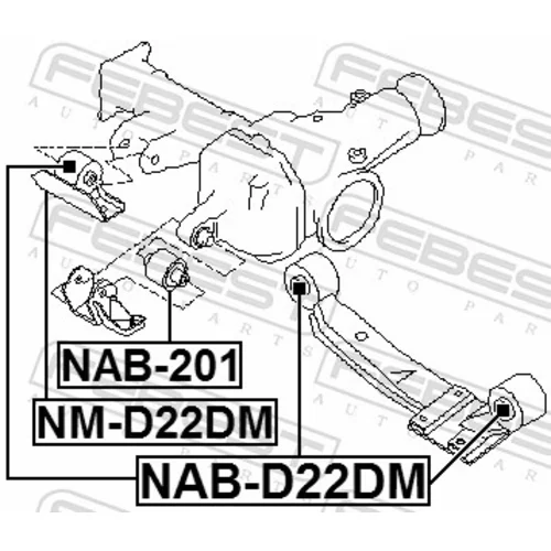 Uloženie, diferenciál NAB-D22DM /FEBEST/ - obr. 1
