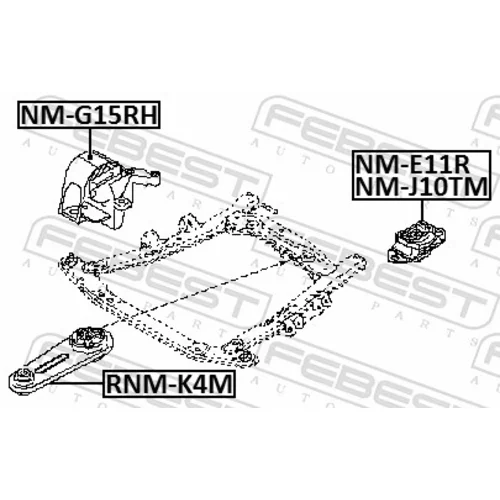 Uloženie motora NM-G15RH /FEBEST/ - obr. 1