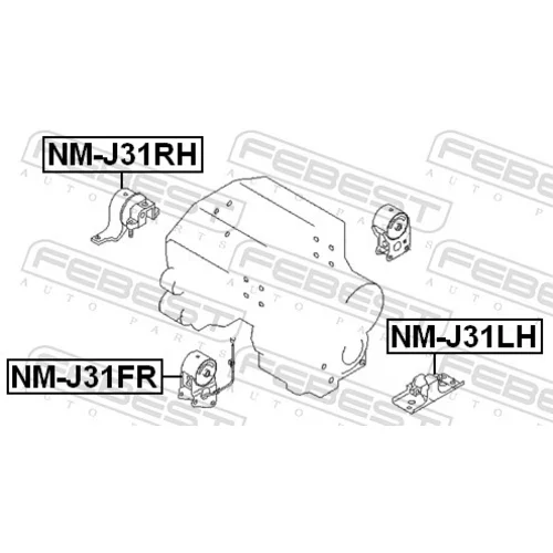 Uloženie motora NM-J31RH /FEBEST/ - obr. 1