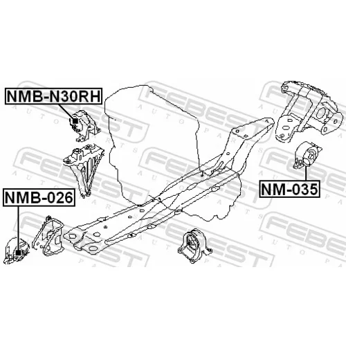 Uloženie motora NMB-N30RH /FEBEST/ - obr. 1
