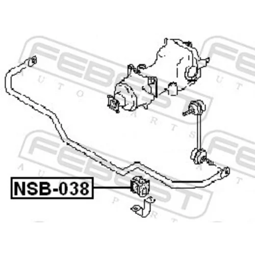 Uloženie priečneho stabilizátora NSB-038 /FEBEST/ - obr. 1