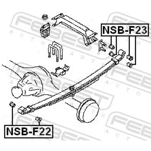 Ložiskové puzdro listovej pružiny NSB-F22 /FEBEST/ - obr. 1