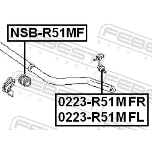 Uloženie priečneho stabilizátora NSB-R51MF /FEBEST/ - obr. 1