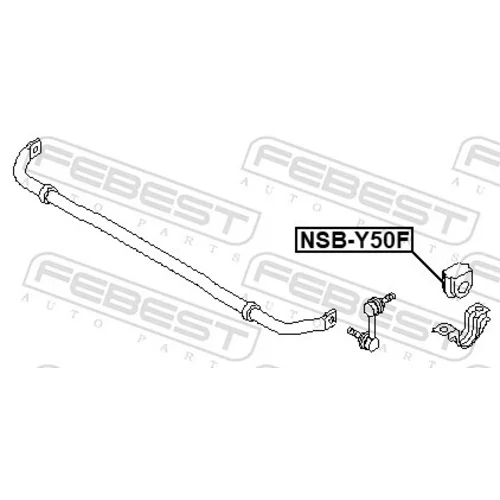 Uloženie priečneho stabilizátora NSB-Y50F /FEBEST/ - obr. 1