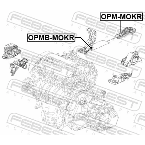 Uloženie motora OPMB-MOKR /FEBEST/ - obr. 1