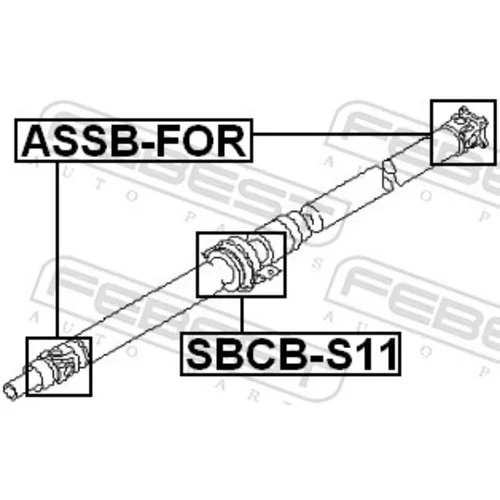 Stredové ložisko kĺbového hriadeľa SBCB-S11 /FEBEST/ - obr. 1
