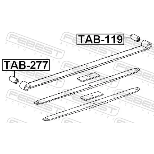 Ložiskové puzdro listovej pružiny TAB-277 /FEBEST/ - obr. 1