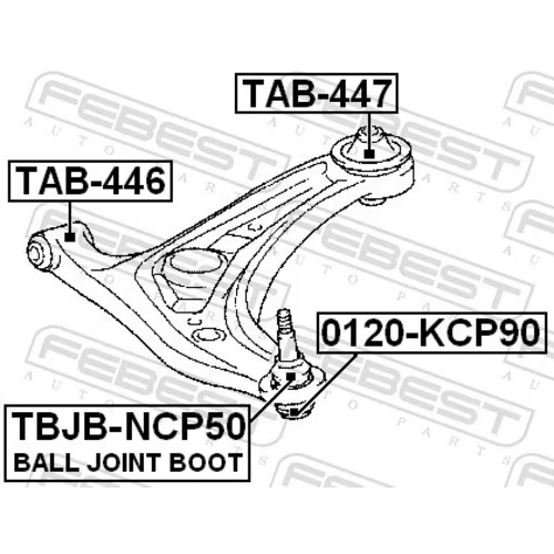 Uloženie riadenia TAB-447 /FEBEST/ - obr. 1