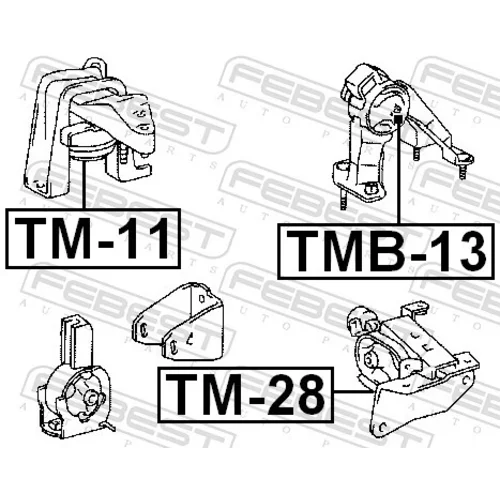 Uloženie motora TMB-13 /FEBEST/ - obr. 1