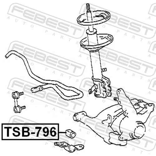 Uloženie priečneho stabilizátora TSB-796 /FEBEST/ - obr. 1
