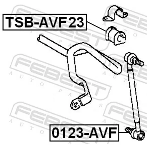Uloženie priečneho stabilizátora TSB-AVF23 /FEBEST/ - obr. 1