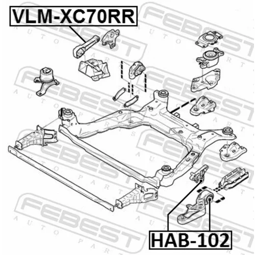 Uloženie motora VLM-XC70RR /FEBEST/ - obr. 1