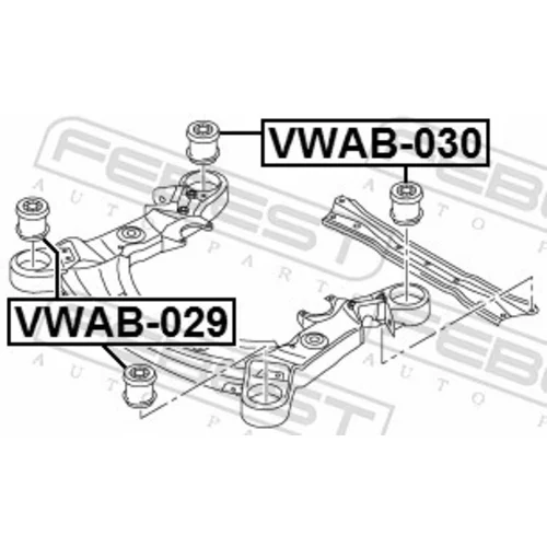 Uloženie tela nápravy VWAB-030 /FEBEST/ - obr. 1