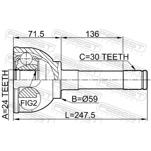 Sada kĺbov hnacieho hriadeľa 0110-030 /FEBEST/ - obr. 1