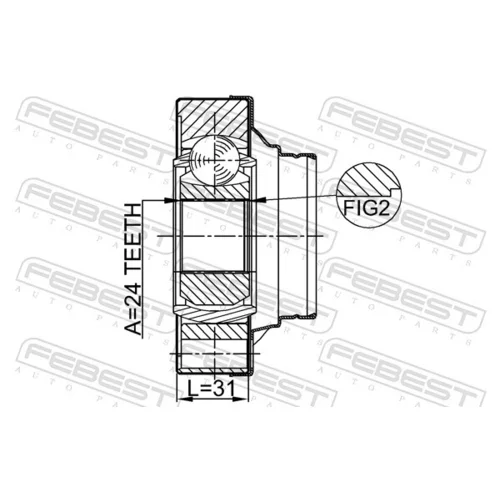 Sada kĺbov hnacieho hriadeľa 0111-JZX110R /FEBEST/ - obr. 1