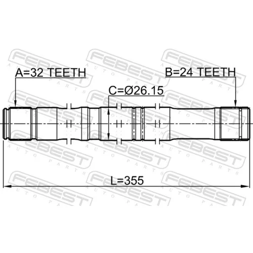 Hnací hriadeľ 0112-CDT220LH /FEBEST/ - obr. 1