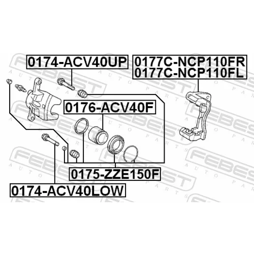 Vodiaci čap brzdového strmeňa 0174-ACV40UP /FEBEST/ - obr. 1