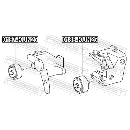 Vratná/vodiaca kladka rebrovaného klinového remeňa 0188-KUN25 /FEBEST/ - obr. 1