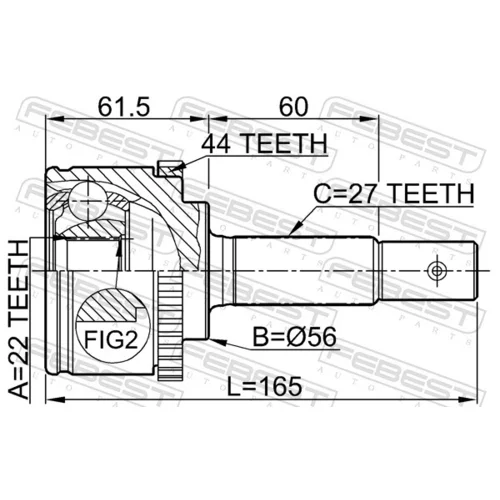 Sada kĺbov hnacieho hriadeľa 0210-P11A44 /FEBEST/ - obr. 1