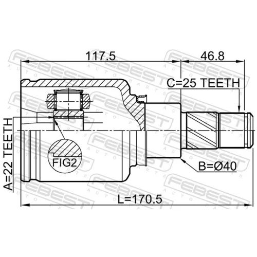 Sada kĺbov hnacieho hriadeľa 0211-F15LH /FEBEST/ - obr. 1