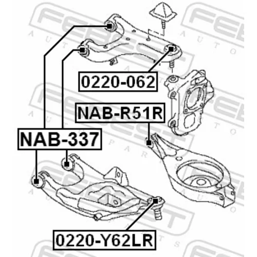 Zvislý/nosný čap 0220-062 /FEBEST/ - obr. 1