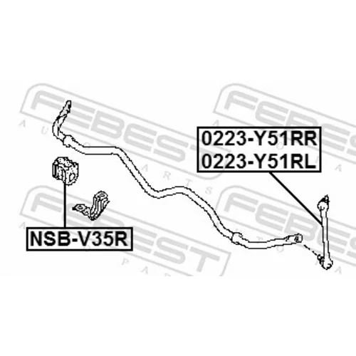 Tyč/Vzpera stabilizátora 0223-Y51RR /FEBEST/ - obr. 1