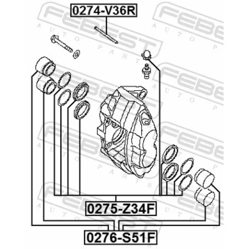 Piest brzdového strmeňa 0276-S51F /FEBEST/ - obr. 1
