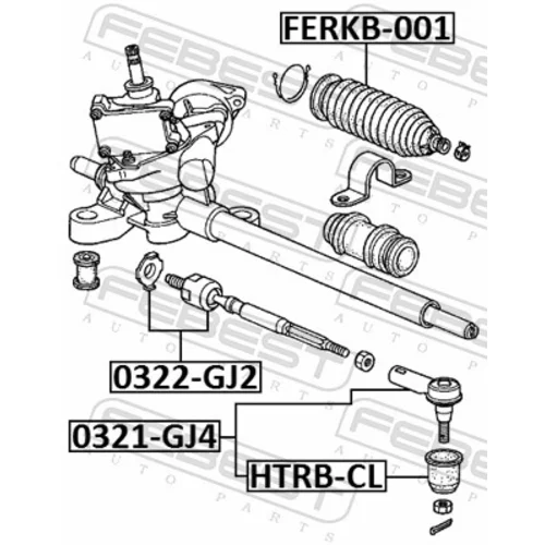Axiálny čap tiahla riadenia 0322-GJ2 /FEBEST/ - obr. 1