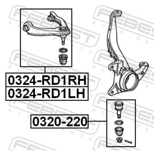 Rameno zavesenia kolies 0324-RD1RH /FEBEST/ - obr. 1