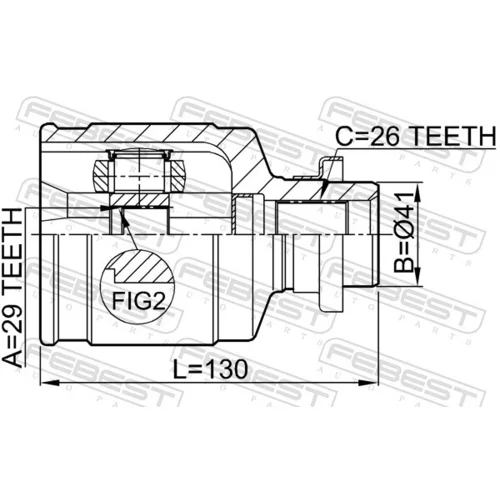 Sada kĺbov hnacieho hriadeľa 0411-CU204WD /FEBEST/ - obr. 1