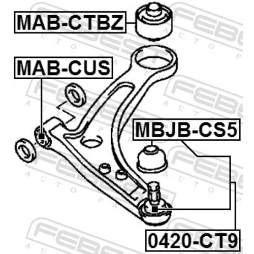 Zvislý/nosný čap 0420-CT9 /FEBEST/ - obr. 1